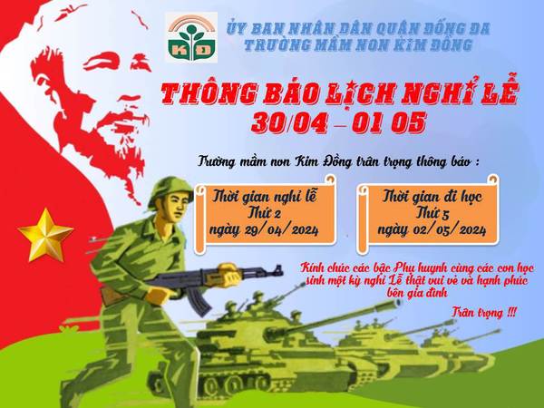 CHÀO MỪNG NGÀY KỶ NIỀM 30/04 - 01/05